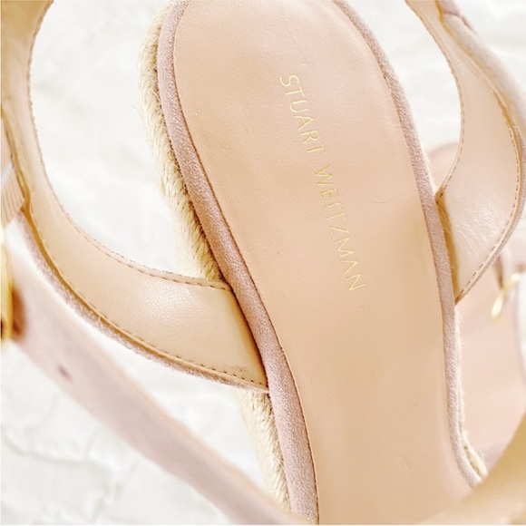Stuart Weitzman Teddi suede espadrille wedge sandals Size 9.5 - Picture 10 of 13